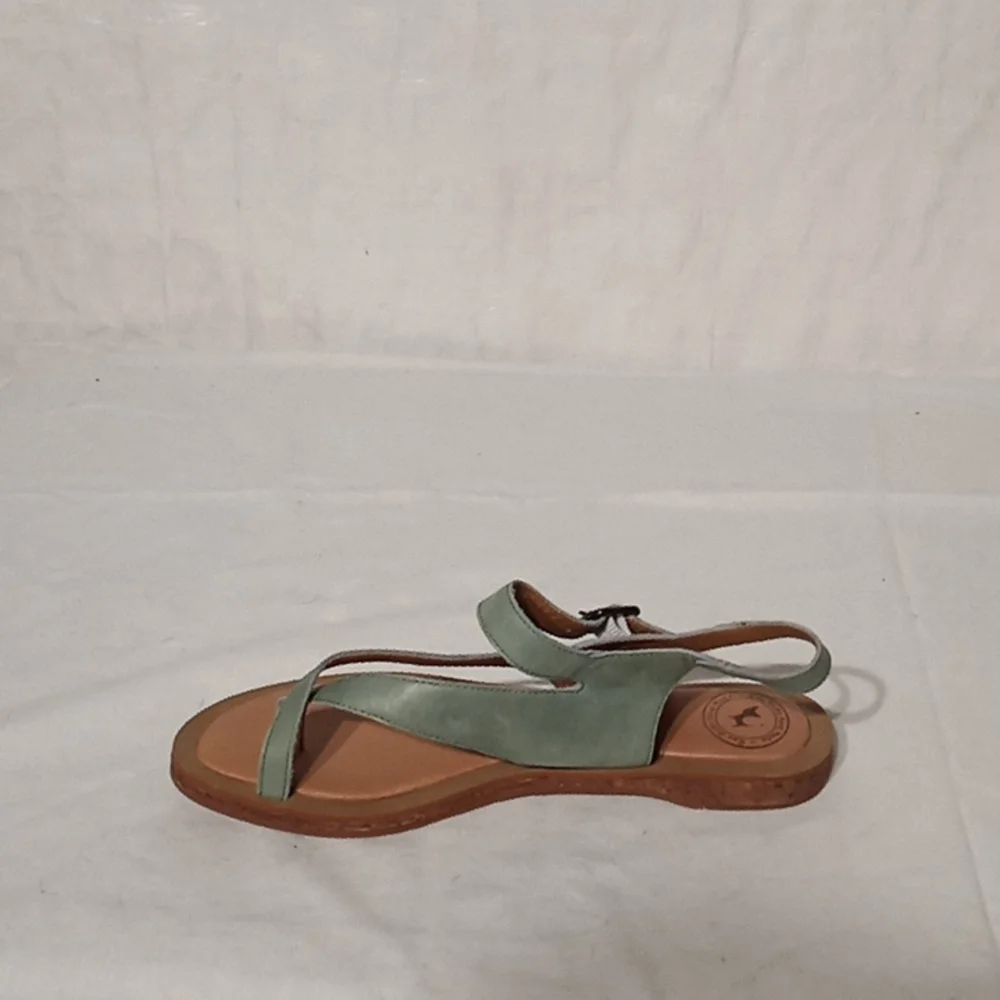 GEE'WAWA Handmade Green Leather Sandals, size 7 - Picture 7 of 7